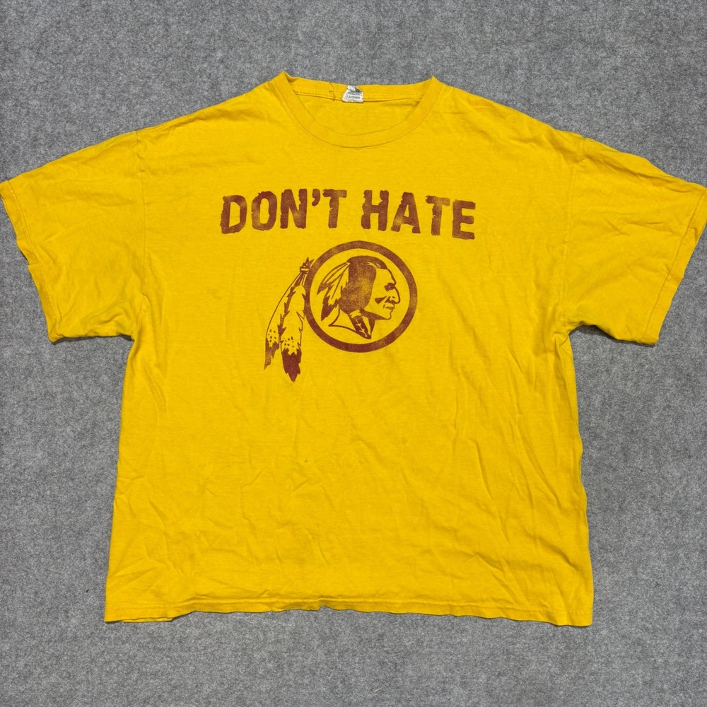 Vintage Washington Shirt Mens XL Yellow Dont Hate Delta Pro Weight Tee‎